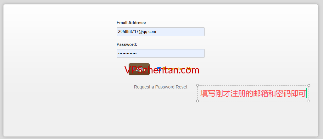 注册成功后用邮箱和密码Login。